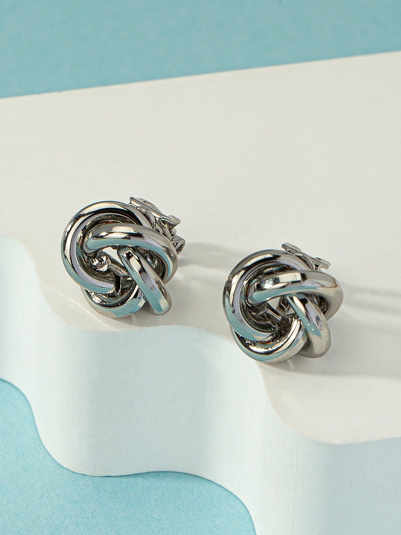 Classic Minimalist Twisted Geometric Stud Earrings