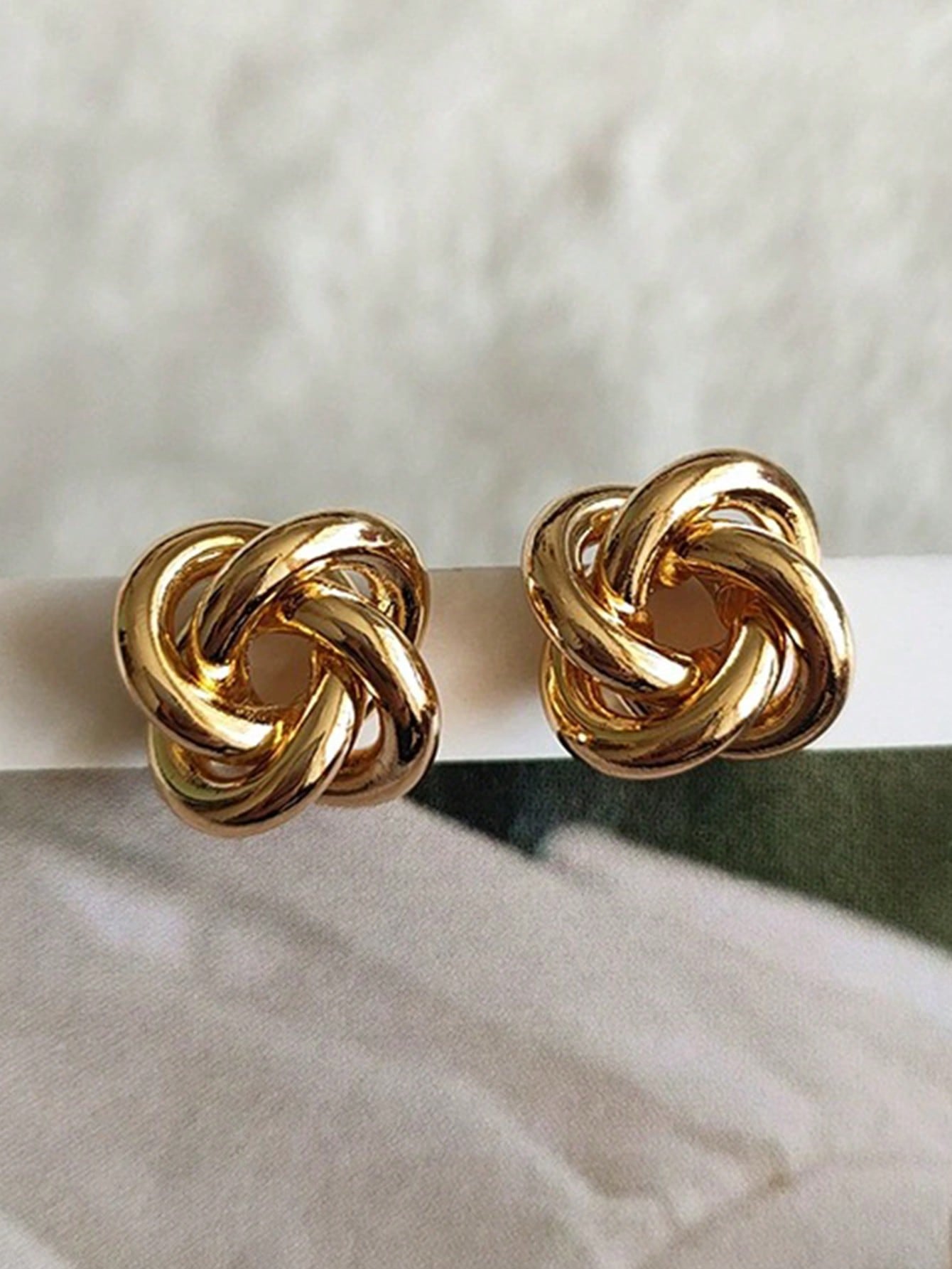 Classic Minimalist Twisted Geometric Stud Earrings