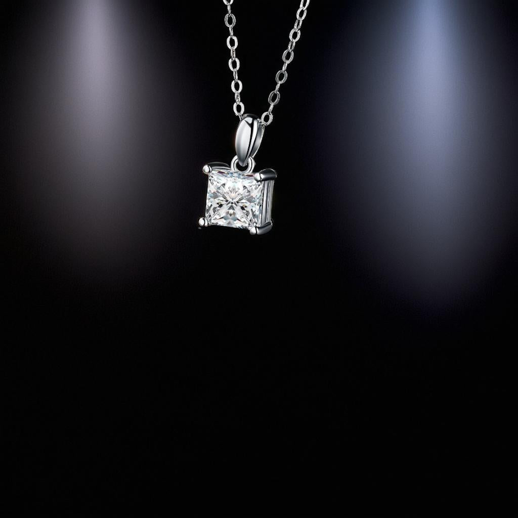 Silver Dimond Pendant Necklace
