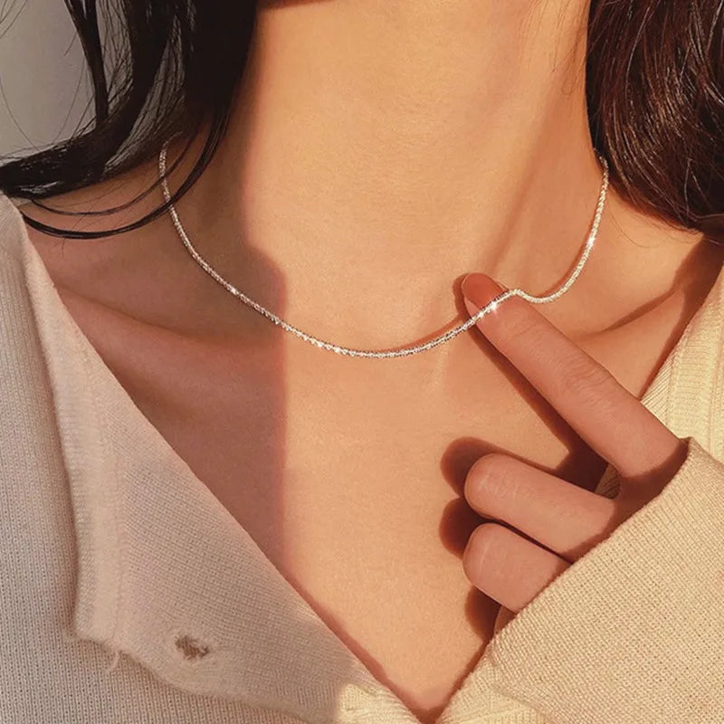 Silver Colour Sparkling Clavicle
