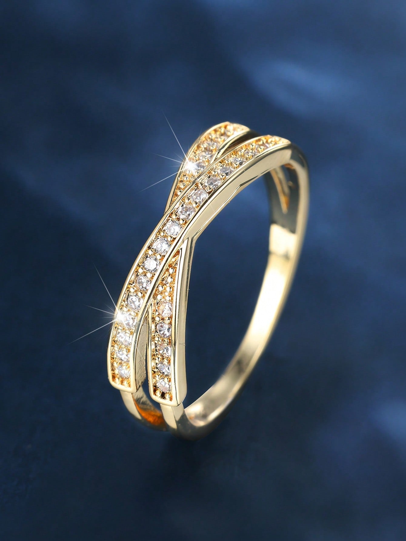 Inlaid Cubic Zirconia Ring