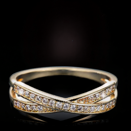 Inlaid Cubic Zirconia Ring