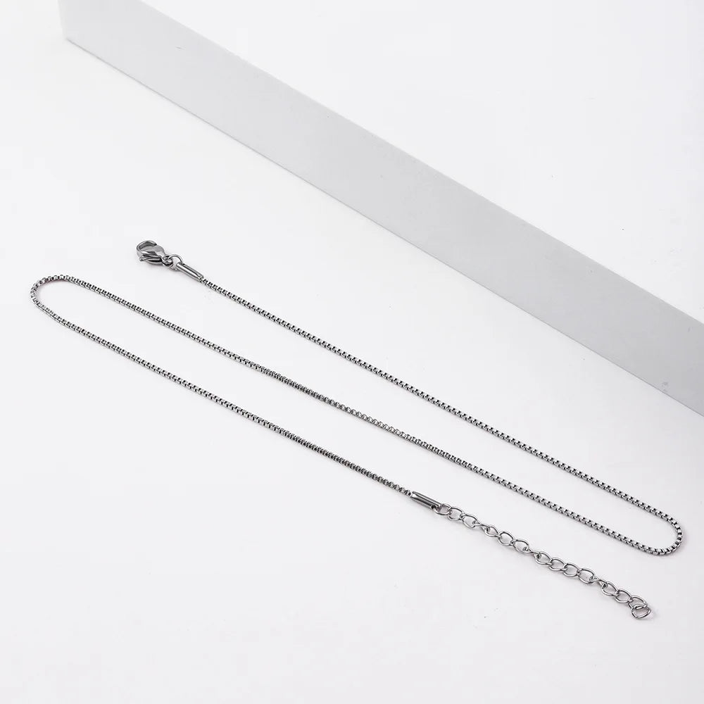 1.2Mm Simple Stainless Steel Box Chain Necklace Gold Color Titanium Steel Men Necklace Fashion Women Jewelry Trend Accessories