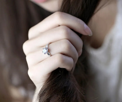 Luxury Diamond Silver Classic Ring