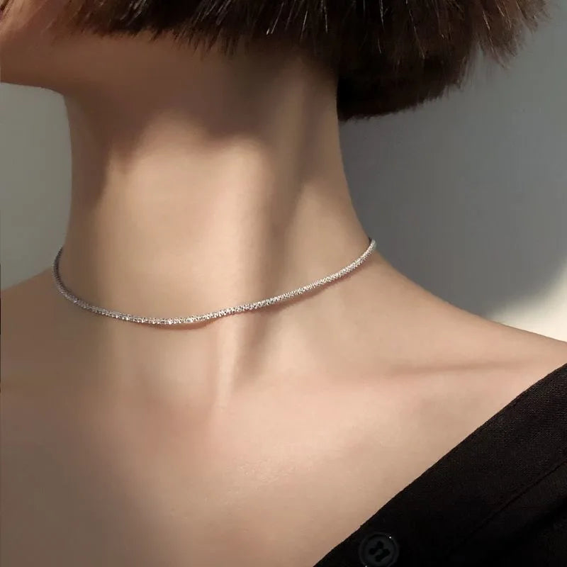  Silver Colour Sparkling Clavicle