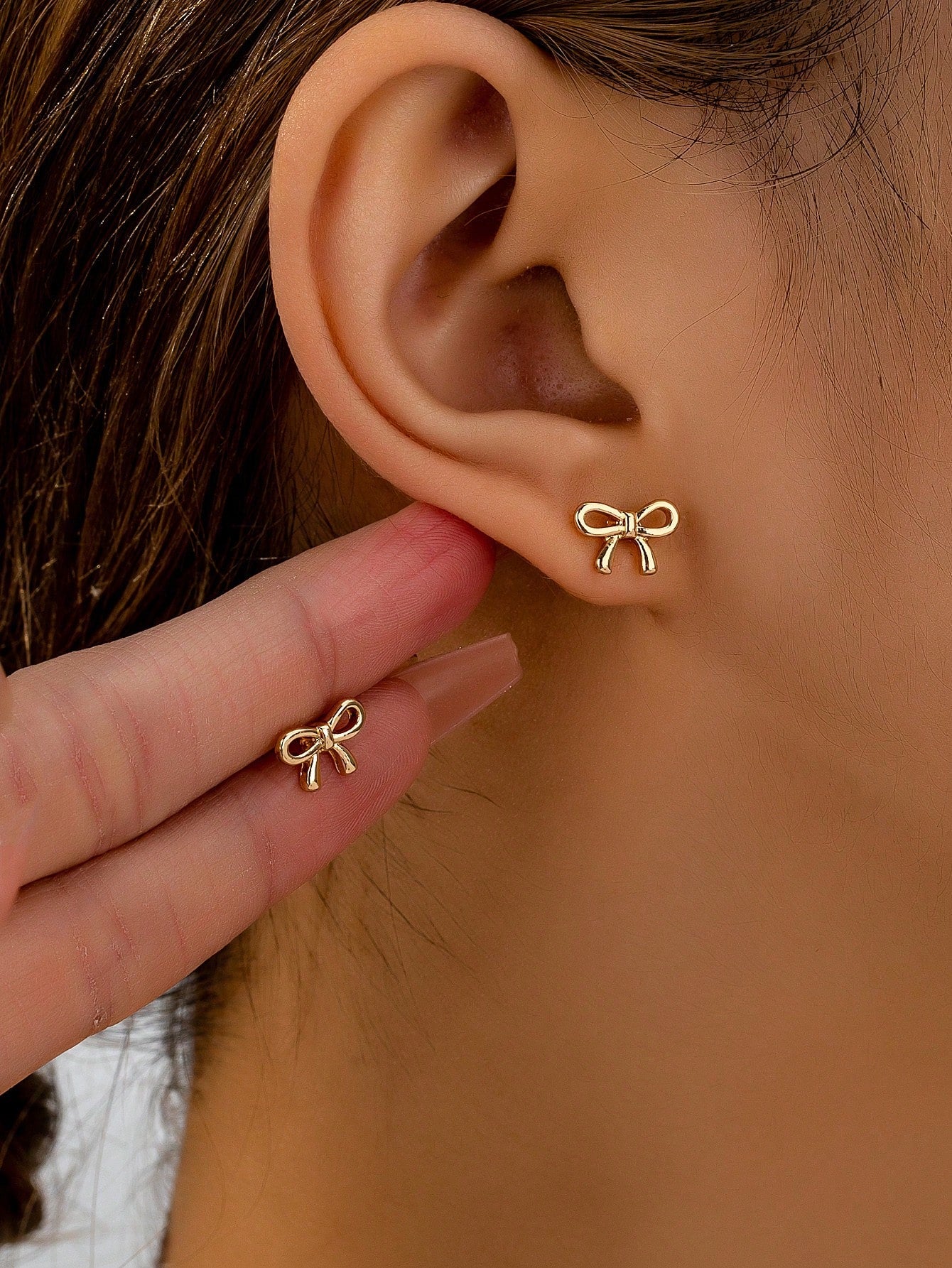 1 Pair Retro Chic Bow Stud Earrings, Versatile & Stylish Fashion Accessories for Women Valentines